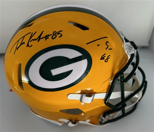 LUKE MUSGRAVE & TUCKER KRAFT DUAL SIGNED FULL SIZE PACKERS AUTHENTIC SPEED HELMET - JSA