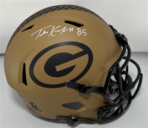 TUCKER KRAFT SIGNED FULL SIZE PACKERS 2023 SALUTE REPLICA SPEED HELMET W/ SCRIPT - JSA