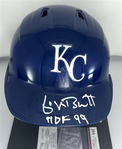 GEORGE BRETT SIGNED RAWLINGS FULL SIZE ROYALS HELMET W/ HOF - JSA