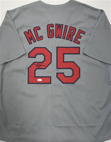 MARK MCGWIRE SIGNED CUSTOM REPLICA CARDINALS JERSEY - JSA