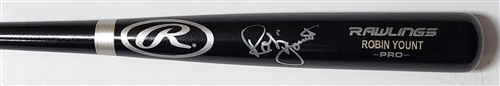 ROBIN YOUNT SIGNED RAWLINGS NAME ENGRAVED BLACK BAT - JSA