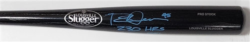 ROB DEER SIGNED LOUISVILLE SLUGGER BLACK BAT W/ HR RBI - JSA