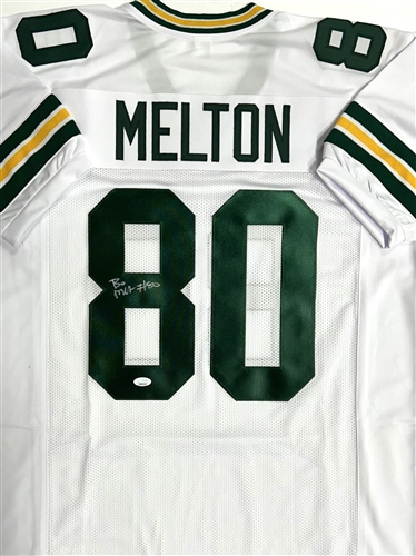 BO MELTON SIGNED CUSTOM REPLICA PACKERS WHITE JERSEY - JSA