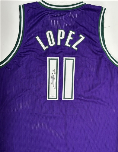 BROOK LOPEZ SIGNED CUSTOM REPLICA MILW BUCKS PURPLE JERSEY - JSA