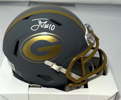 JORDAN LOVE SIGNED PACKERS SLATE SPEED MINI HELMET - JSA