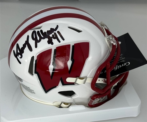 GARY ELLERSON SIGNED BADGERS SPEED MINI HELMET