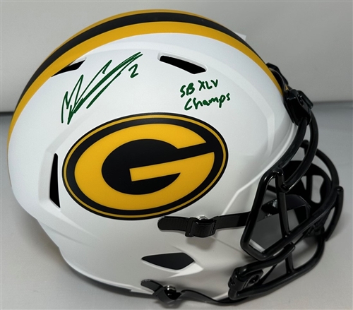 MASON CROSBY SIGNED FULL SIZE PACKERS LUNAR REPLICA SPEED HELMET W/ XLV CHAMPS - JSA