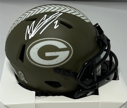 MASON CROSBY SIGNED PACKERS '22 SALUTE SPEED MINI HELMET - JSA