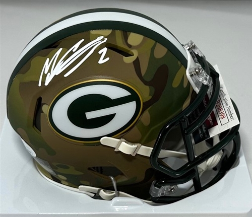 MASON CROSBY SIGNED PACKERS CAMO SPEED MINI HELMET - JSA