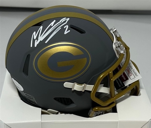 MASON CROSBY SIGNED PACKERS SLATE SPEED MINI HELMET - JSA