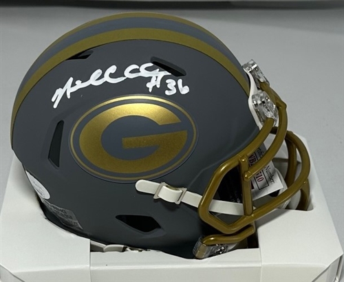 NICK COLLINS SIGNED PACKERS SLATE SPEED MINI HELMET - JSA