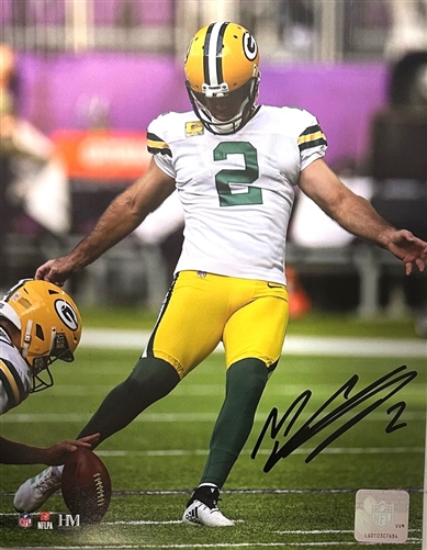 MASON CROSBY SIGNED 8X10 PACKERS PHOTO #2