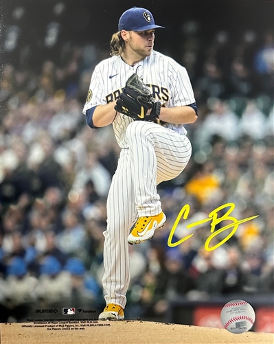 CORBIN BURNES SIGNED 8X10 BREWERS PHOTO #24