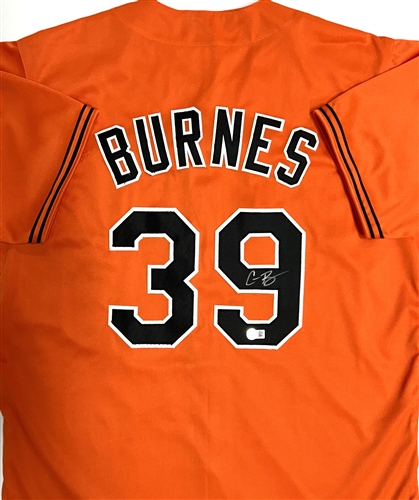 CORBIN BURNES SIGNED CUSTOM REPLICA ORIOLES ORANGE JERSEY - BAS