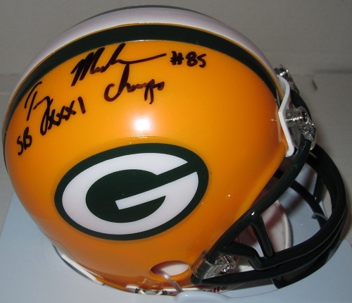 TERRY MICKENS SIGNED PACKERS MINI HELMET W/ SB CHAMPS