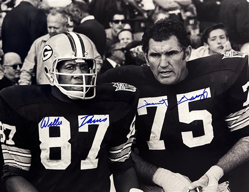 FORREST GREGG (D) & WILLIE DAVIS (D) DUAL SIgNED PACKERS 16X20 PHOTO