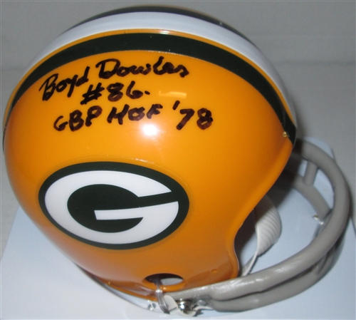 BOYD DOWLER SIGNED PACKERS MINI HELMET W/ GB HOF '78