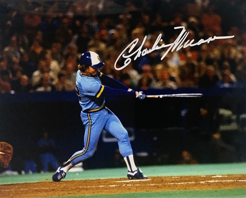 CHARLIE MOORE SIGNED 8X10 BREWERS PHOTO #9