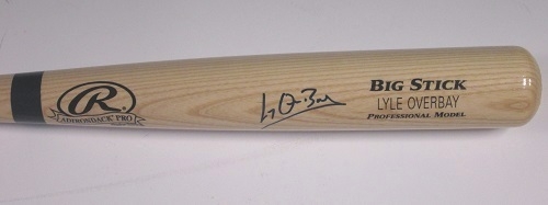 LYLE OVERBAY SIGNED BIG STICK ENGRAVED BLONDE BAT