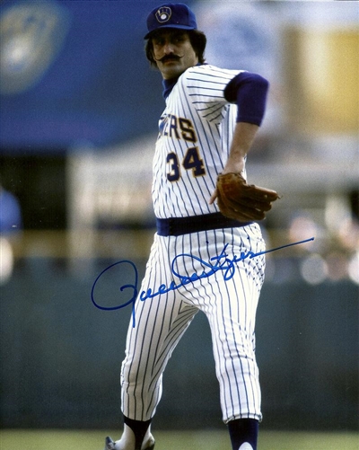 ROLLIE FINGERS SIGNED 8X10 BREWERS PHOTO #4