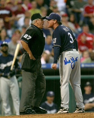 NED YOST SIGNED 8X10 BREWERS PHOTO #6