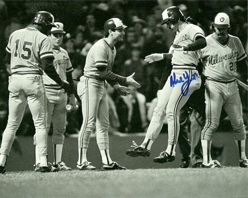 NED YOST SIGNED 8X10 BREWERS PHOTO #10