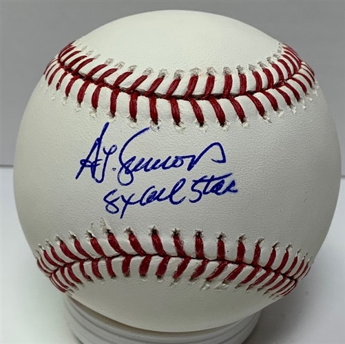 TED SIMMONS SIGNED OFFICIAL MLB BASEBALL W/ 8 x ALL STAR - JSA