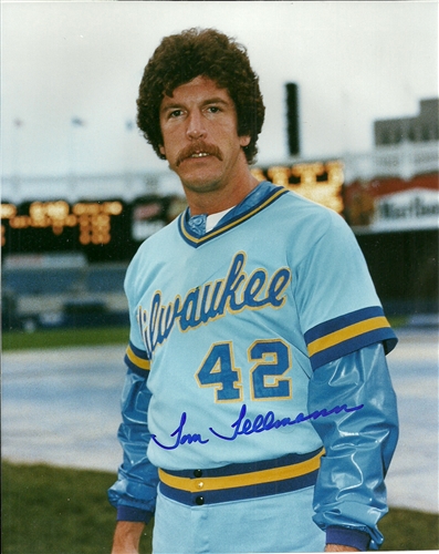 TOM TELLMANN SIGNED 8X10 BREWERS PHOTO #1