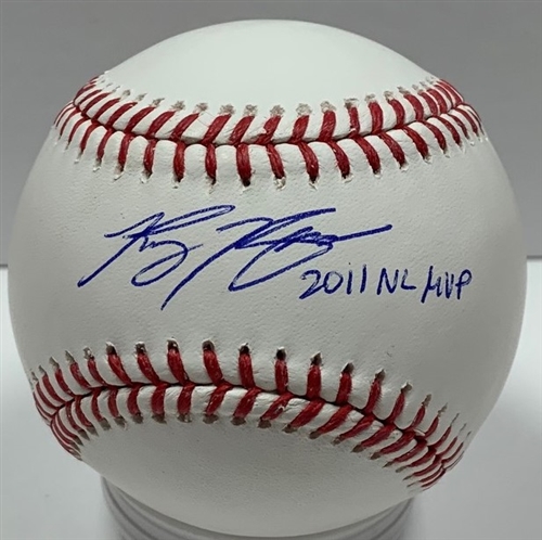 RYAN BRAUN SIGNED MLB BASEBALL w/ '2011 MVP - JSA