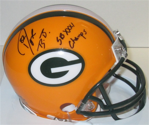 DON BEEBE SIGNED PACKERS MINI HELMET W/ SB XXXI CHAMPS