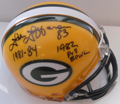 JOHN JEFFERSON SIGNED PACKERS MINI HELMET w/ YRS & PRO BOWL