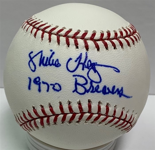 MIKE HEGAN (d) SIGNED MLB BASEBALL W/ "1970 BREWERS"