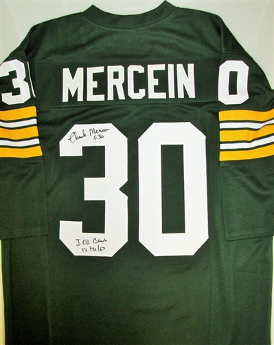 CHUCK MERCEIN SIGNED CUSTOM PACKERS JERSEY W/ ICE BOWL