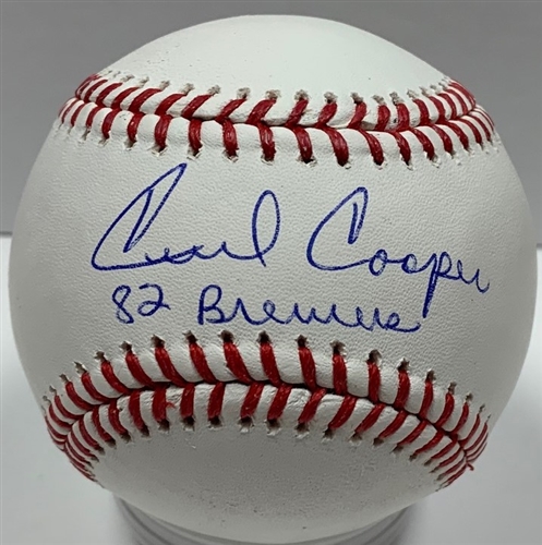 CECIL COOPER SIGNED OFFICIAL MLB BASEBALL W/ 1982 BREWERS - JSA