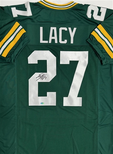 EDDIE LACY SIGNED CUSTOM REPLICA PACKERS GREEN JERSEY