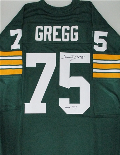 FORREST GREGG SIGNED CUSTOM GREEN PACKERS JERSEY W/ HOF