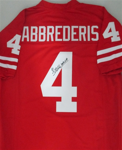 JARED ABBREDERIS SIGNED CUSTOM RED BADGERS JERSEY