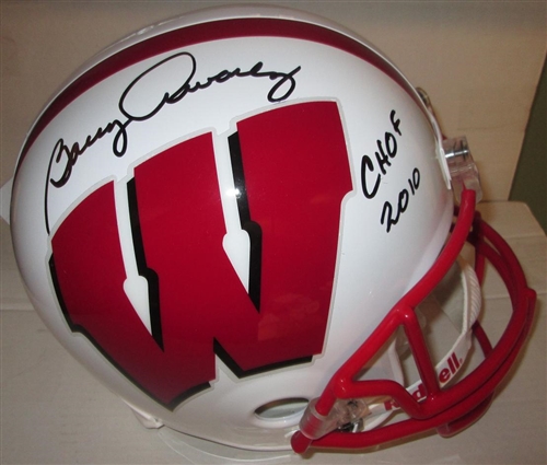 BARRY ALVAREZ SIGNED FS BADGERS REPLICA HELMET W/ CHOF