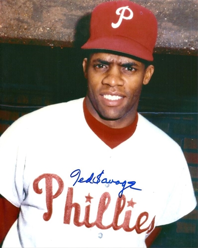 TED SAVAGE SIGNED 8X10 PHILLIES PHOTO #2