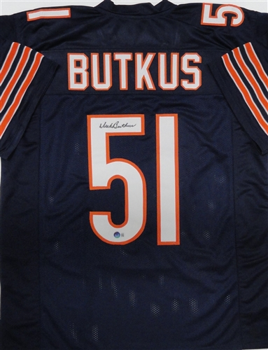 DICK BUTKUS SIGNED CUSTOM REPLICA BEARS  JERSEY - BAS