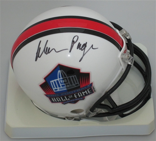 ALAN PAGE SIGNED NFL HALL OF FAME LOGO MINI HELMET