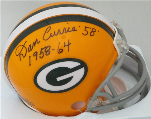 DAN CURRIE (D) SIGNED PACKERS MINI HELMET w/ 1958 -64