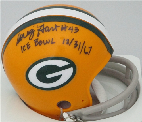 DOUG HART SIGNED PACKERS MINI HELMET w/ ICE BOWL