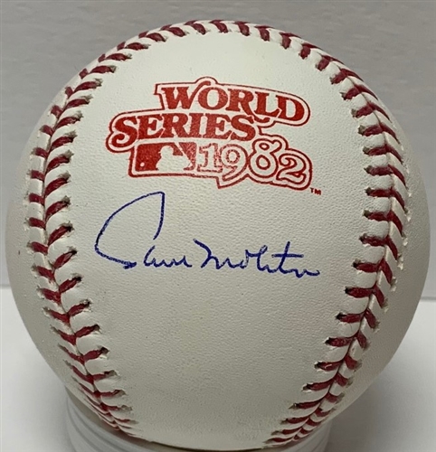 PAUL MOLITOR SIGNED 1982 WORLD SERIES LOGO BASEBALL - JSA