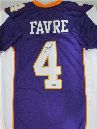 BRETT FAVRE SIGNED CUSTOM REPLICA VIKINGS PURPLE JERSEY - JSA