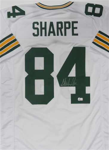 STERLING SHARPE SIGNED CUSTOM REPLICA WHITE PACKERS JERSEY - BAS