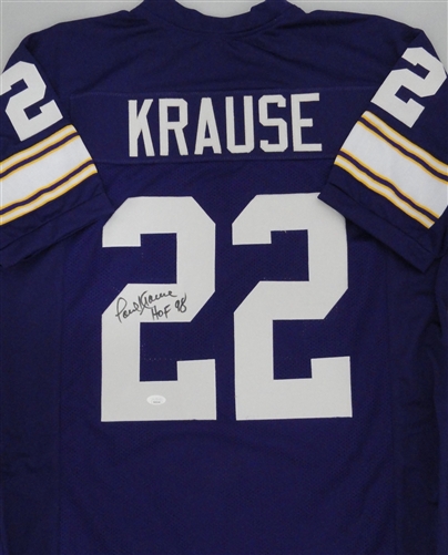 PAUL KRAUSE SIGNED CUSTOM VIKINGS PURPLE JERSEY - JSA