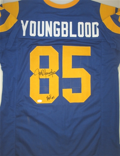 JACK YOUNGBLOOD SIGNED CUSTOM LA RAMS JERSEY - JSA