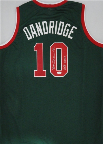 BOBBY DANDRIDGE SIGNED CUSTOM REPLICA GREEN BUCKS JERSEY W/HOF - JSA