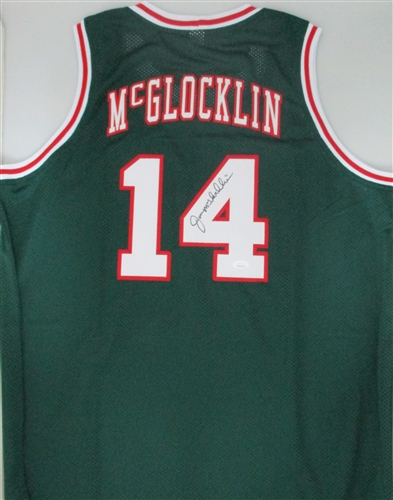 JON McGLOCKLIN SIGNED CUSTOM REPLICA GREEN BUCKS JERSEY - JSA